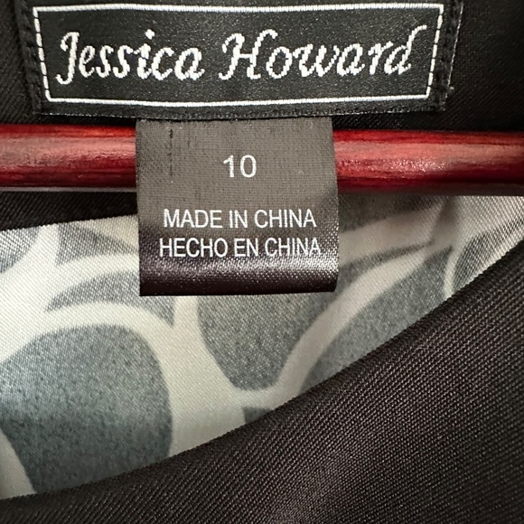 Jessica Howard Women's Black White Pattern Midi Sleeveless Dress Size 10P NWOT - Picture 5 of 14